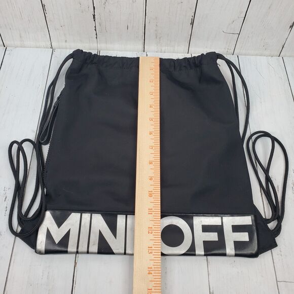 Rebecca Minkoff Small Nylon Backpack Black Drawstring Lightweight - Picture 13 of 14